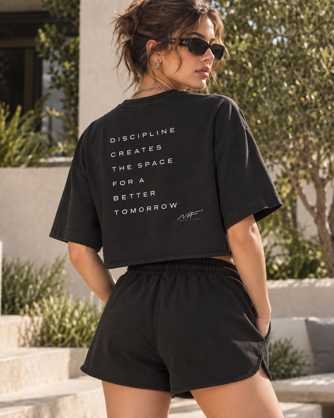 Lost and Found Myself Snow Washed Raw Edge Crop Top