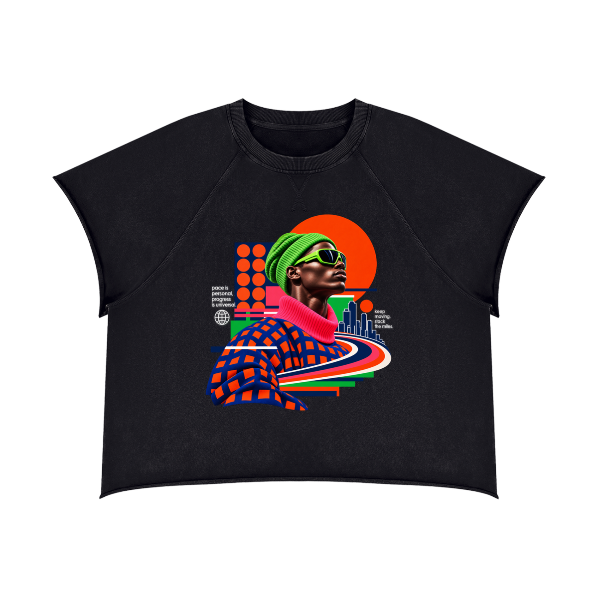 North Of Fast Vintage Wash Raw Edge Boxy T-Shirt