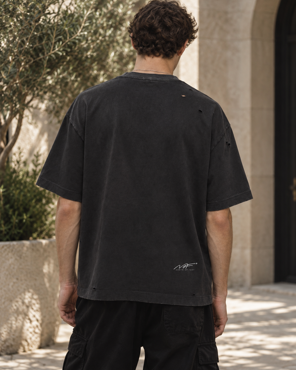 Never Settle Vintage Washed Distressed Boxy Oversized T-Shirt