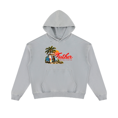 Further Mineral Wash Distressed Hoodie