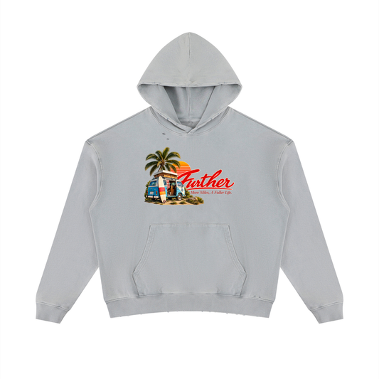 Further Mineral Wash Distressed Hoodie