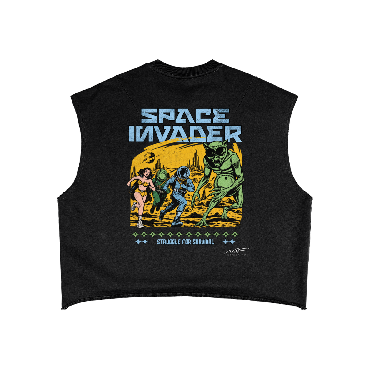 Space Invaders French Terry Boxy Tank Top