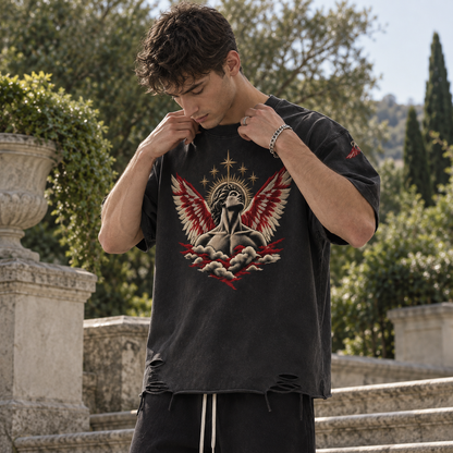 Running Worldwide Vol. 2 Snow Washed Raw-Hem T-Shirt