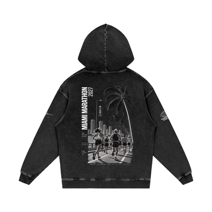 Miami Marathon 2027 Snow Washed Loose Cotton Hoodie