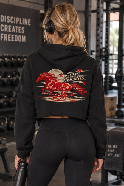 Racing Thoughts Essential Cropped Hoodie