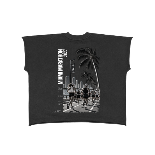 Miami Marathon 2027 Raw Edge Boxy Non-Shrink T-Shirt