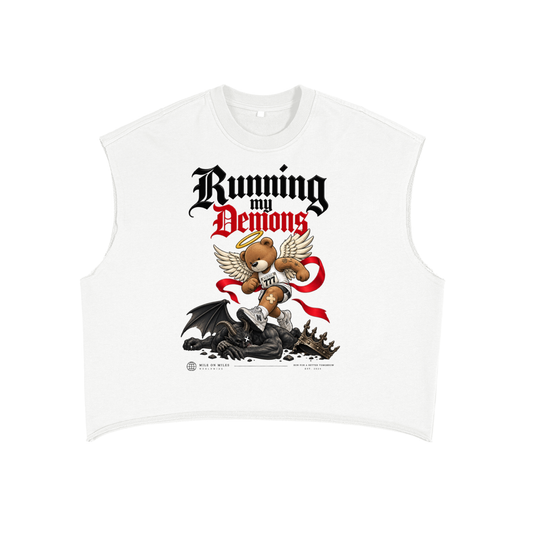 Running My Demons French Terry Boxy Tank Top