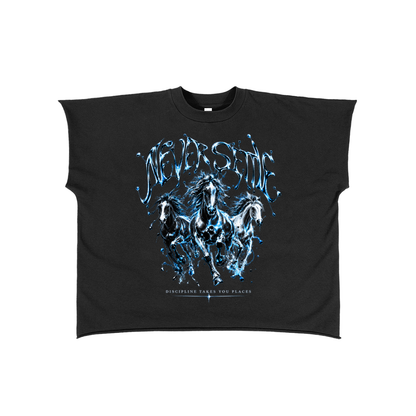 Never Settle Raw Edge Boxy Non-Shrink T-Shirt