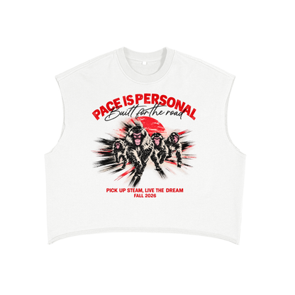 Pace Is Personal French Terry Boxy Tank Top