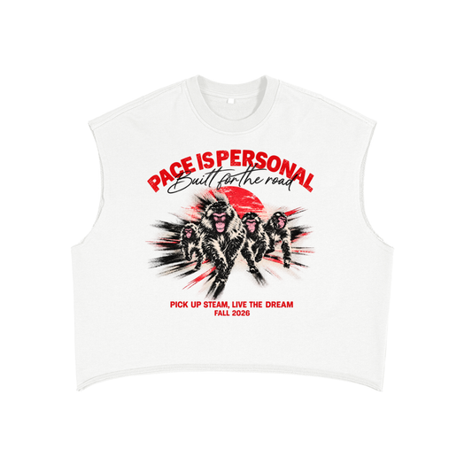 Pace Is Personal French Terry Boxy Tank Top