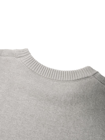 Moving Sun Fade Distressed Ripped Crewneck Sweater