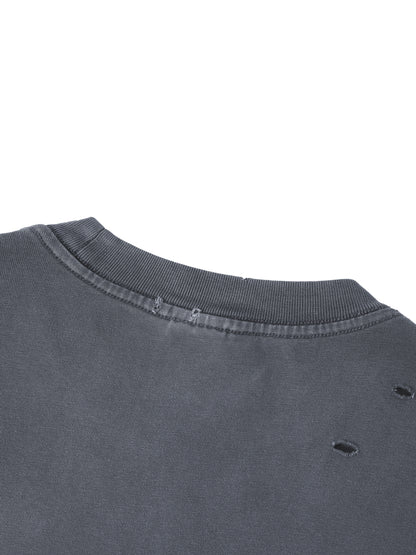 Never Settle Vintage Washed Distressed Boxy Oversized T-Shirt